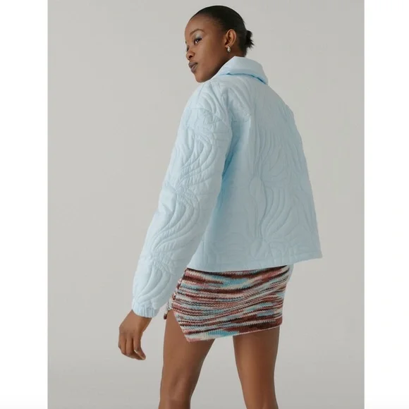 NWT Urban Outfitters UO Sasha Quilted Bomber Jacket Blue XXXL Relaxed Fit Crop - Picture 3 of 14